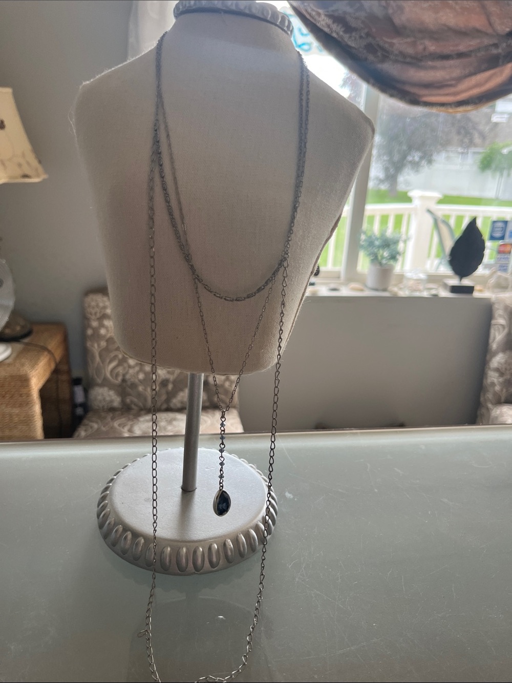 Three tiered touchtone necklace